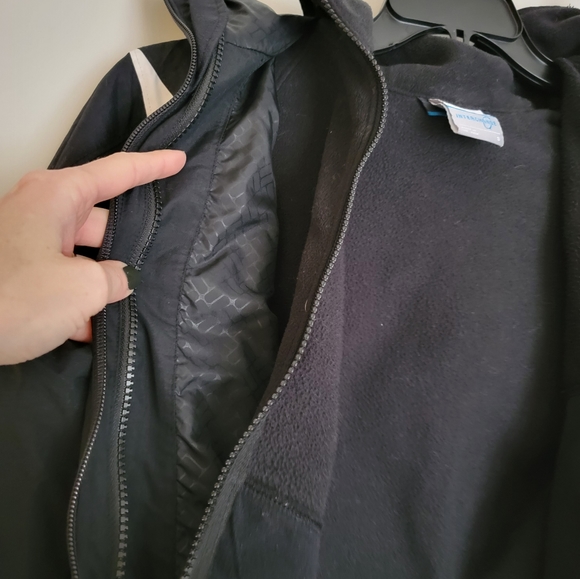 2 IN 1 COLUMBIA WOMENS WINTER JACKET COAT BLACK & WHITE - Picture 10 of 12